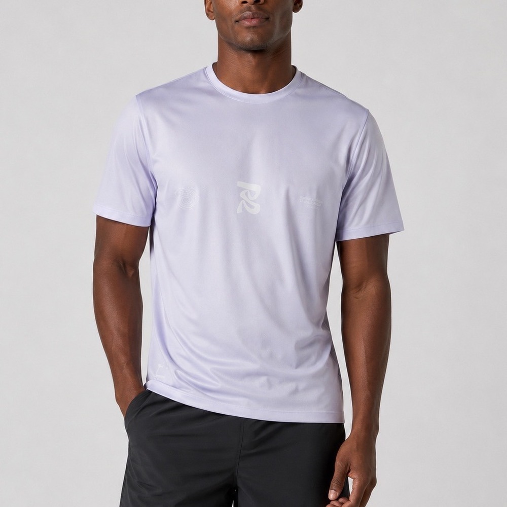 Bandit Running Drift Chaos Triple Front Performance Tee Men's Large Lilac
